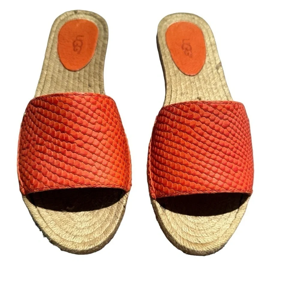 Ugg Espadrille slides. NWOT. Orange. Size 7 - Picture 1 of 5